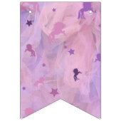 Rosa und lila Einhorn- und Sterndesign - Mädchen s Wimpelkette (Erste Fahne)