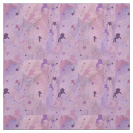rosa und lila Einhorn- und Sterndesign- Stoff