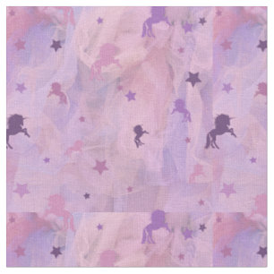 rosa und lila Einhorn- und Sterndesign- Stoff