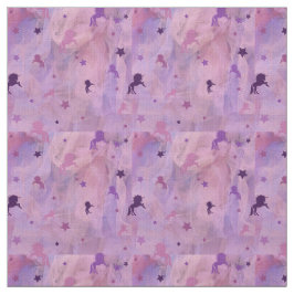 rosa und lila Einhorn- und Sterndesign- Stoff