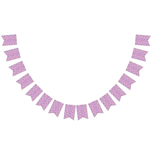 rosa und lila Einhorn- und Sternenmuster Wimpelkette (Alle)