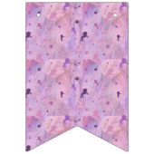 rosa und lila Einhorn- und Sternenmuster Wimpelkette (Erste Fahne)