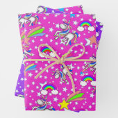 Rosa und Lila Einhornwaschpapier-Set Geschenkpapier Set (Beispiel)