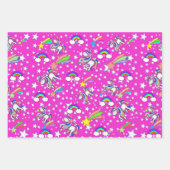 Rosa und Lila Einhornwaschpapier-Set Geschenkpapier Set (Vorderseite)