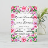 Rosa und Lila Einladung (Stehend Vorderseite)