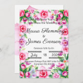 Rosa und Lila Einladung (Vorne/Hinten)