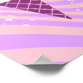 Rosa und Lila Eiscreme, Ice Creme Art, Preppy Poster (Ecke)