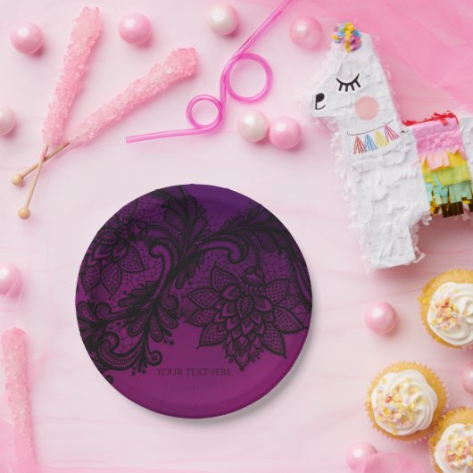 Rosa und Lila elegantes Party Pappteller (Party)