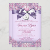 Rosa und Lila Erste Kommune Einladung (Vorne/Hinten)