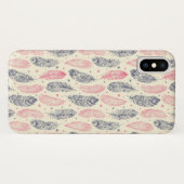 rosa und Lila Ethnic Fether-Muster Case-Mate iPhone Hülle (Rückseite (Horizontal))