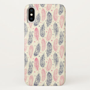 rosa und Lila Ethnic Fether-Muster Case-Mate iPhone Hülle