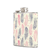 rosa und Lila Ethnic Fether-Muster Flachmann (Links)