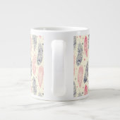 rosa und Lila Ethnic Fether-Muster Jumbo-Tasse (Rückseite)