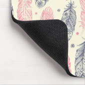 rosa und Lila Ethnic Fether-Muster Mousepad (Ecke)