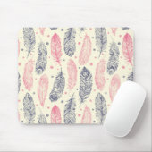 rosa und Lila Ethnic Fether-Muster Mousepad (Mit Mouse)
