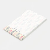 rosa und Lila Ethnic Fether-Muster Post-it Klebezettel (angewinkelt)