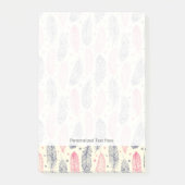 rosa und Lila Ethnic Fether-Muster Post-it Klebezettel (Vorderseite)