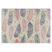 rosa und Lila Ethnic Fether-Muster Schneidebrett (Vorderseite)