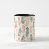 rosa und Lila Ethnic Fether-Muster Tasse (Zentrum)
