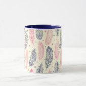 rosa und Lila Ethnic Fether-Muster Tasse (Zentrum)