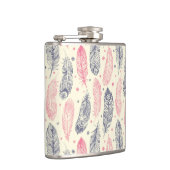 Rosa und lila ethnisches Feder-Muster Flachmann (Rechts)