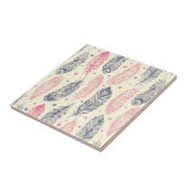 Rosa und lila ethnisches Feder-Muster Fliese (Seite)