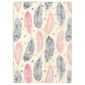 Rosa und lila ethnisches Feder-Muster Klemmbrett (Rückseite)