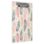 Rosa und lila ethnisches Feder-Muster Klemmbrett (Rechts)