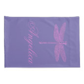 Rosa und Lila Fantasy Dragonfly personalisieren Kissenbezug (Rückseite-Rechts)