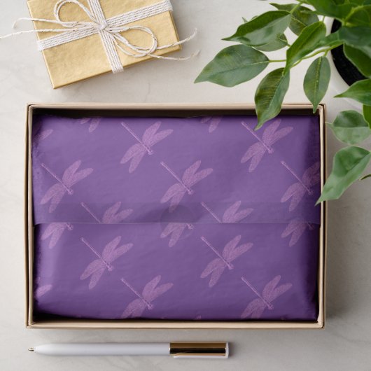 Rosa und lila Fantasy Libelle Seidenpapier (Geschenk)