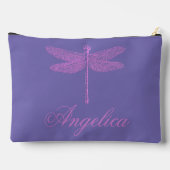 Rosa und Lila Fantasy-Libelle Zubehörtasche (Rückseite)