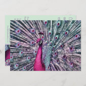 Rosa und Lila Fantasy-Pfau-Party Einladungen (Vorne/Hinten)