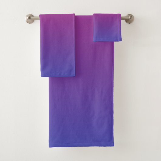 Rosa und Lila Farbverläufe Badhandtuch Set (Insitu)