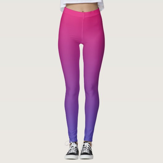Rosa und Lila Farbverläufe Leggings (Vorderseite)