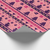Rosa und Lila Feiertagskuchen Geschenkpapier (Ecke)