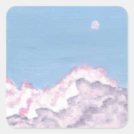 Rosa und lila flauschige Wolken Aufkleber