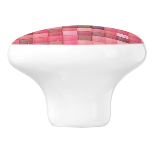 Rosa und Lila Fliesenmosaik Keramikknauf (Seitenansicht)