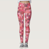 Rosa und Lila Fliesenmosaik Leggings (Vorderseite)