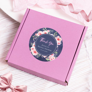 Rosa und lila florale Neon-Junggesellinnen-Abschie Runder Aufkleber