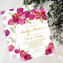 Rosa und Lila florale Rose Kindermädchendusche