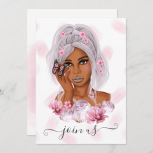 Rosa und Lila floraler Junggeselinnen-Abschied Inv Einladung