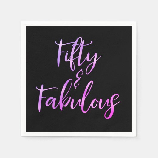Rosa und Lila Foil Fifty und fabelhaft Serviette (Vorderseite)