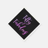 Rosa und Lila Foil Fifty und fabelhaft Serviette (Ecke)