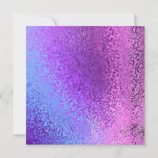 Rosa und Lila Foil Look Quinceanera Einladung (Rückseite)