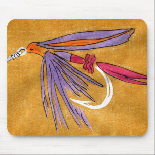 "Rosa und lila" Forelle-Fliege Mousepad