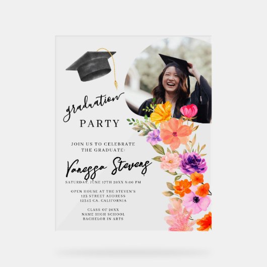 Rosa und Lila Foto Acrylschild (Vorderseite)