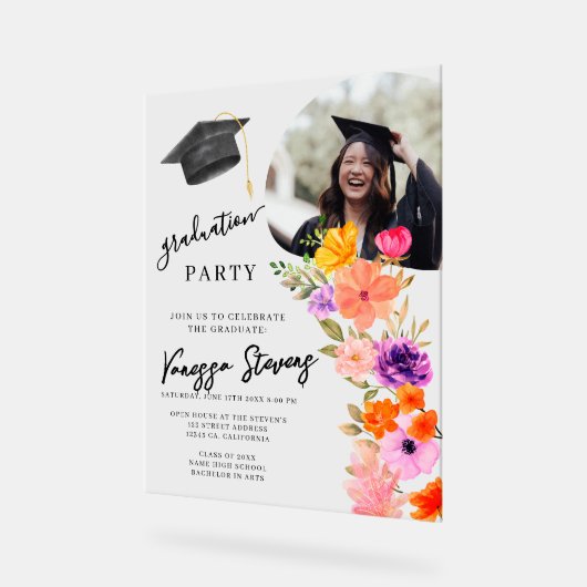 Rosa und Lila Foto Acrylschild (Winkel)