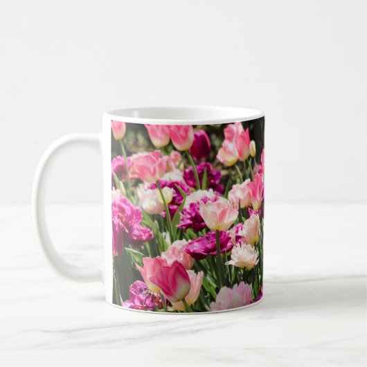 Rosa und Lila Freude Kaffeetasse (Links)
