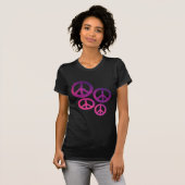 Rosa und Lila Friedenszeichen T - Shirt (Vorne ganz)
