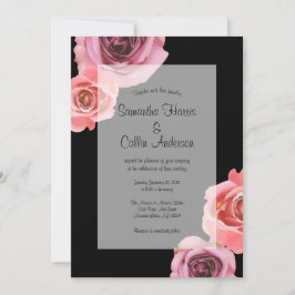 Rosa und Lila Frühjahrsfeiern Rose Hochzeit Einladung